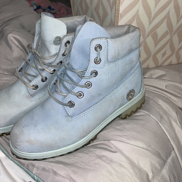 MENS 6.5 BLUE TIMBERLAND BOOTS OBO - Picture 2 of 4